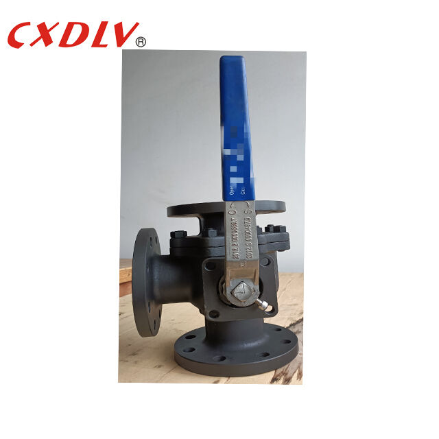 カーボン・スティール 3 Way L-Port Flanged Ball Valve with ISO5211 マウント・パッド